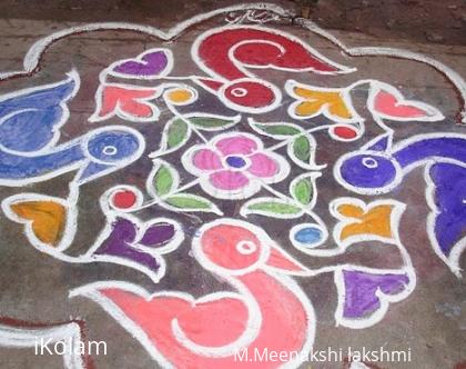 Rangoli: Duck kolam 