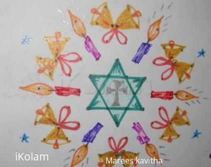 Rangoli: dot kolam for christmas