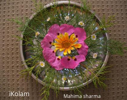 Rangoli: flower arrangement for diwali