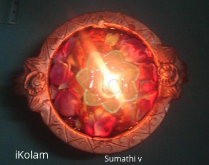 Rangoli: Floating lamp