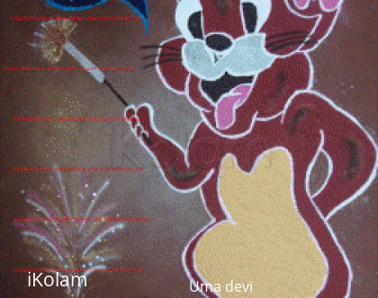 Rangoli: Jerry celebrating diwali for this contest.