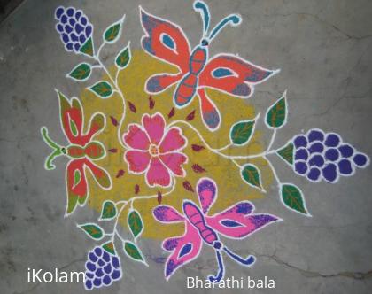 Rangoli: Butterflies & Grapes.