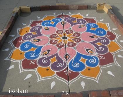 Rangoli: diwali rangoli at LA temple - for contest