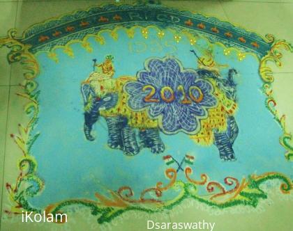 Rangoli: Freehand Rangoli done on New year day