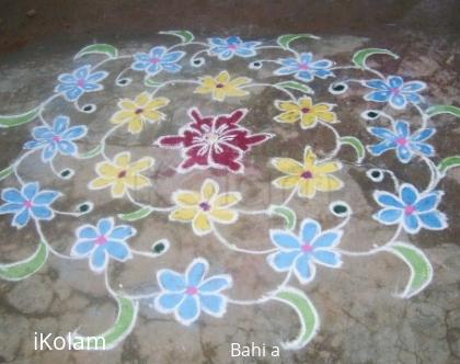 Rangoli: Flower design kolam