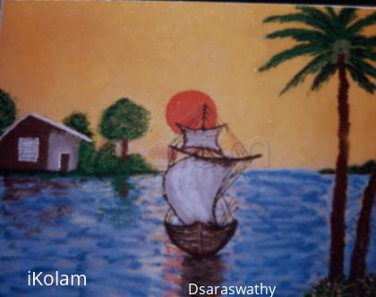 Rangoli: Ship on sea