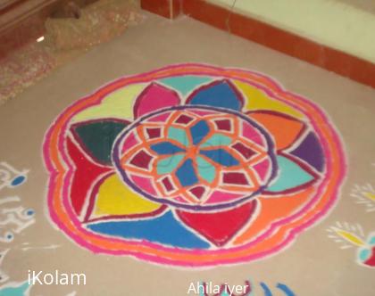 Rangoli: rangoli drawn on pooja function