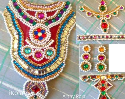 Rangoli: Ambal Jewels - For kalasam decoration - Golu 2011