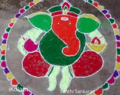 Rangoli: colorful ganesha rangoli