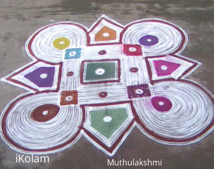 Rangoli: my first aadi velli kolam