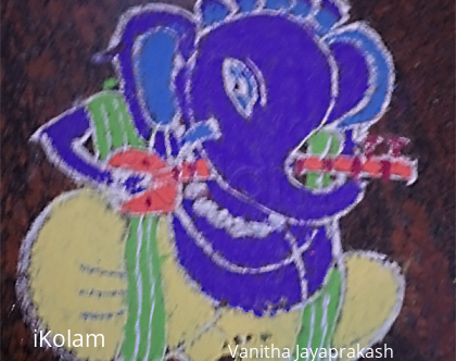 Rangoli: Ganesha with Sitar