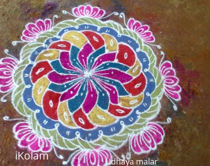 Rangoli: Free hand flower design