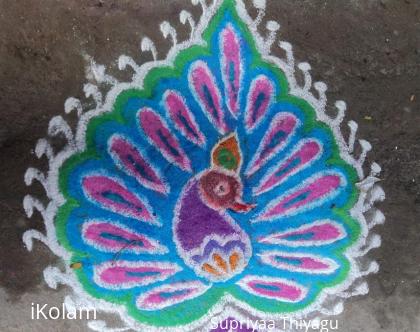 Rangoli: Freehand peacock