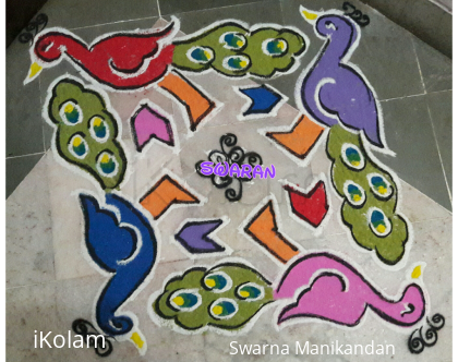 Rangoli: Margazhi day 2 peacock kolam