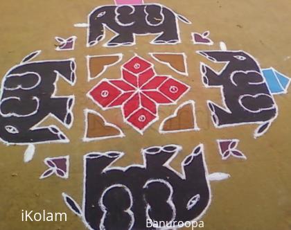 Rangoli: Elephant kolam