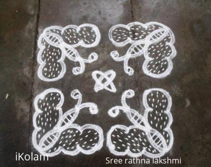 Rangoli: butterfly kolam