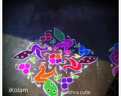 Rangoli: Peacock kolam