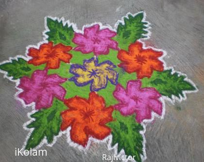 Rangoli: simple flower rangoli