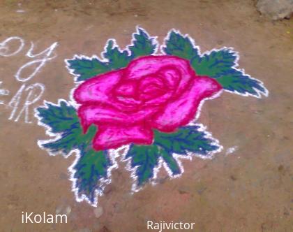 Rangoli: pink rose