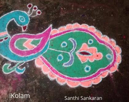 Rangoli: peacock rangoli