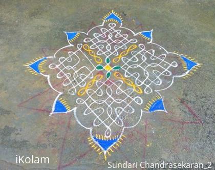 Rangoli: simple chikku kolam