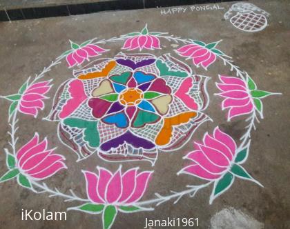 Rangoli: Free hand Rangoli for pongal 