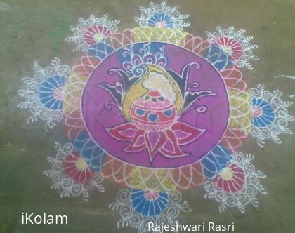 Rangoli: Pongal rangoli with beautiful design