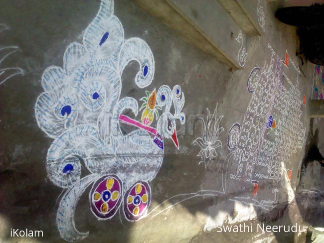 Rangoli: Swan chariot