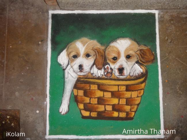 Rangoli: Dogs rangoli