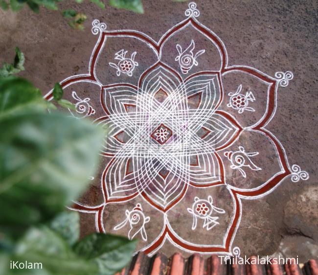 Rangoli: Vaikunta Ekadhasi kolam