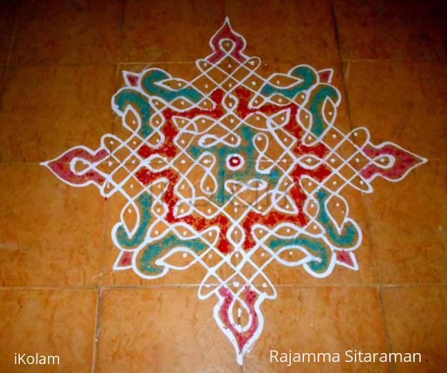 Rangoli: 13-1 dot chikku kolam-No.9