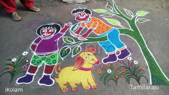 Rangoli:  kanum pongal kolam