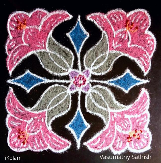 Rangoli: Dotted Rangoli for Beginner's with 8-8 straight dots. 