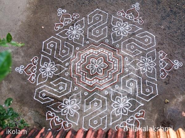 'S' kolam - 'S' design kolam