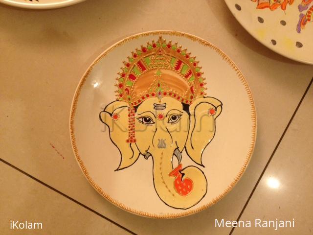 Painted plates for an charity event - Ireland 2012 - Ganesha hand painted plate