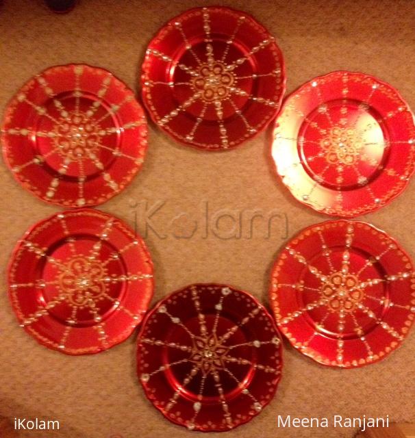 Diwali Rangoli Ireland 2012 - Kundan rangoli - painted plates (my first try)