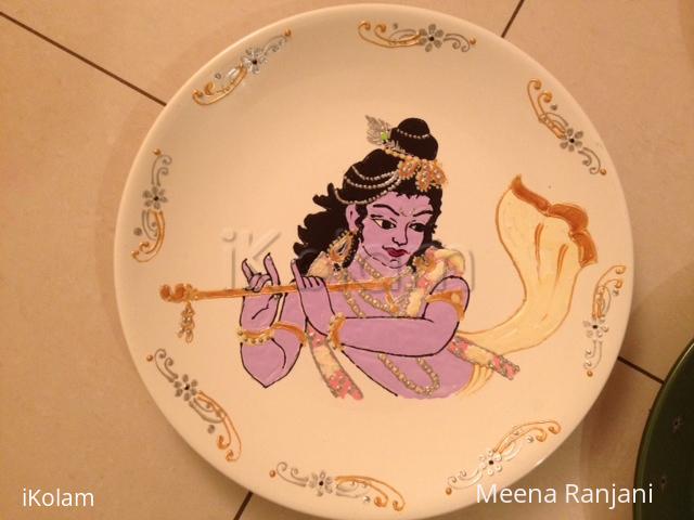 Painted plates for an charity event - Ireland 2012 - Flute Krishna hand painted plate