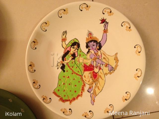 Painted plates for an charity event - Ireland 2012 - Radha Krishna hand painted plate