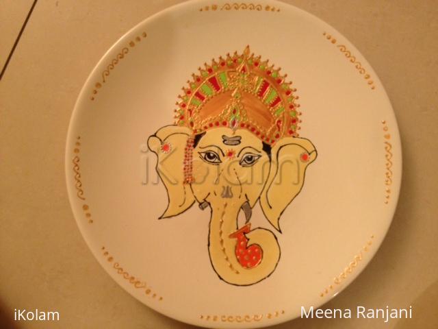 Painted plates for an charity event - Ireland 2012 - Ganesha hand painted plate