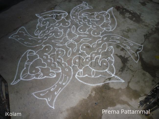 Prema's margazhi kolam - Paravai kolam