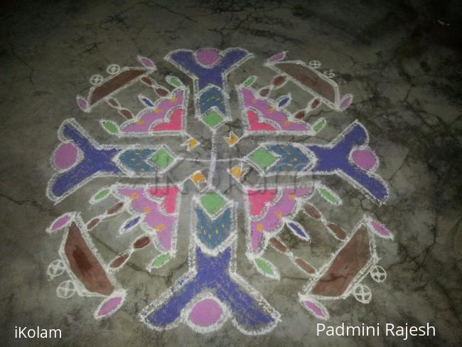 Pongal kolam  - 15(5)-5 straight