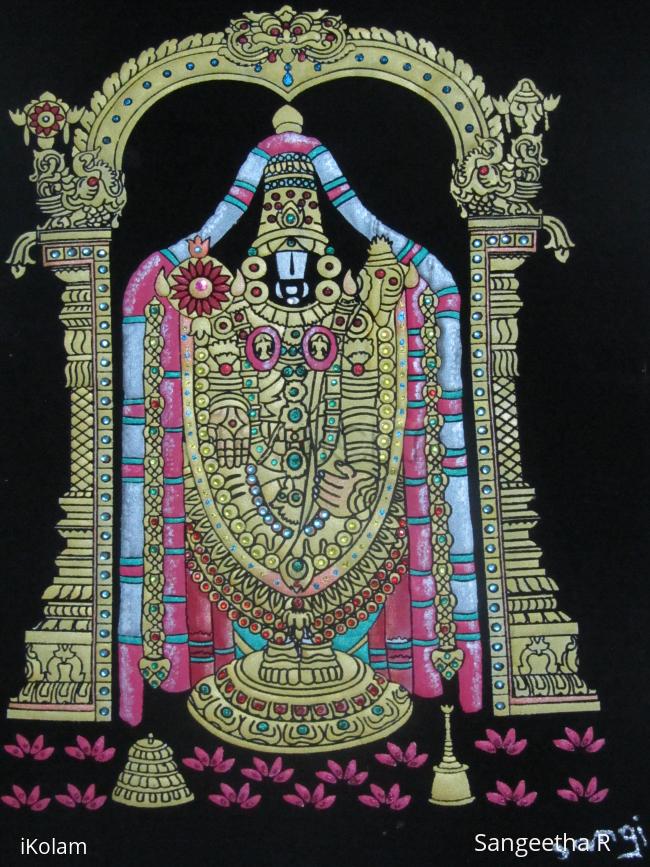 lord venkateshwara, lakshmi devi, tiles paintings, lord krishna - embose painting of lord venkat