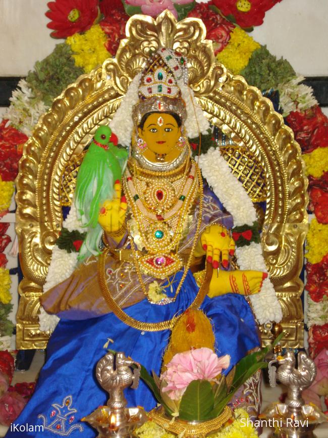 varamahalakshmi festival  - varamahalakshmi decoration with parrot 2010