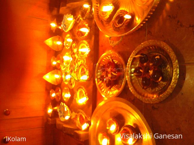 Karthigai Photos - lamps lit in pooja room