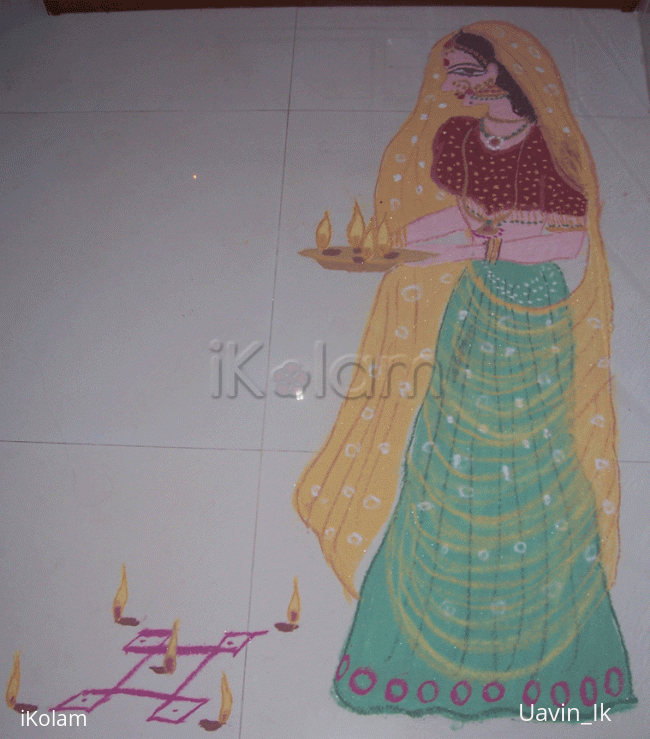 Rangoli: Rangoli - lady with the lamp