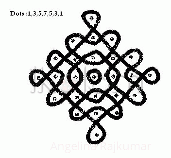 Rangoli: Simple pulli kolam