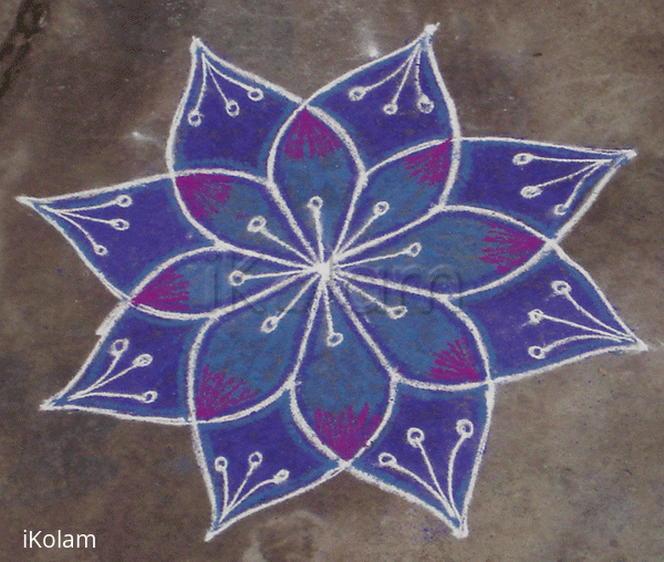 Rangoli: Blue flower