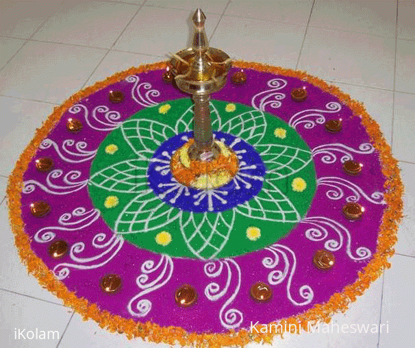 Rangoli: Crossandra - Rangoli