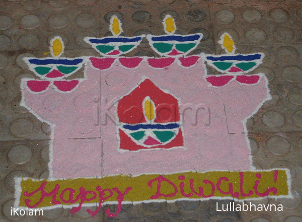 Rangoli: Diwali lamps