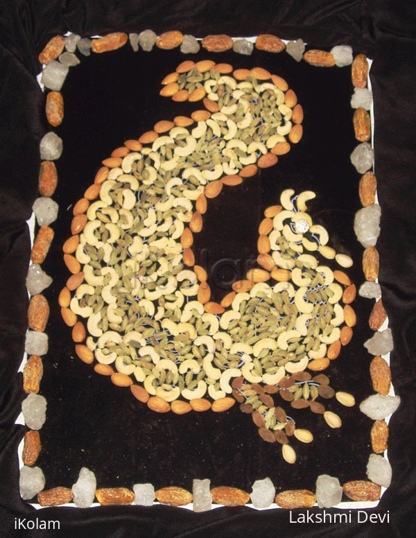 Rangoli: Dry fruits - Rooster